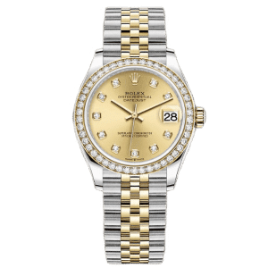 Rolex Lady-Datejust 31 Oystersteel And Yellow Gold Champagne Diamond Set Dial 279171