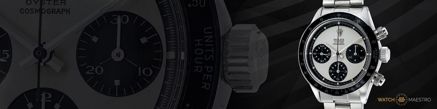 Rolex Daytona watch with black sub-dials