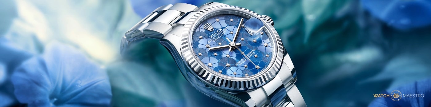 Rolex Datejust with a blue dial