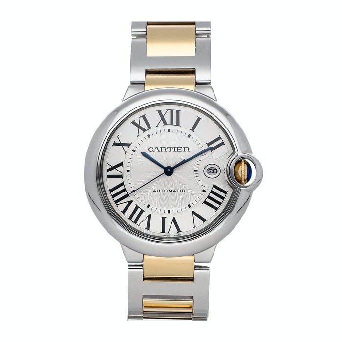 Cartier Ballon Bleu 42mm Automatic Silver 42 dial with GoldSteel case ref. w2bb0022