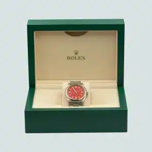 Rolex Oyster Perpetual Coral Red box and papers