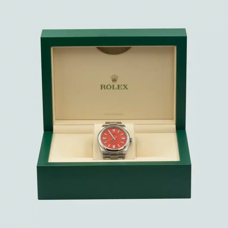 Rolex Oyster Perpetual Coral Red box and papers