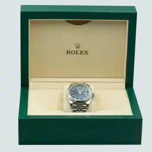 Rolex Datejust 41 Blue Fluted Jubilee Box and papers