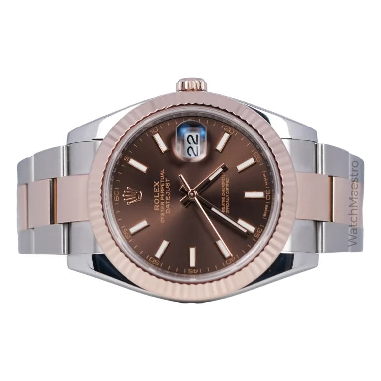 Rolex Datejust 41 Two Tone Rose Gold with Chocolate Dial