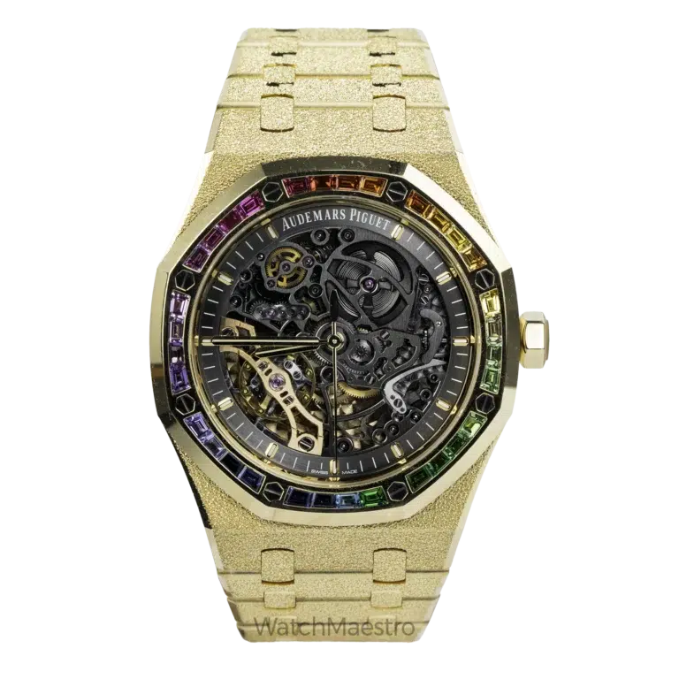 AP Royal Oak Frosted Gold Openworked Rainbow 9