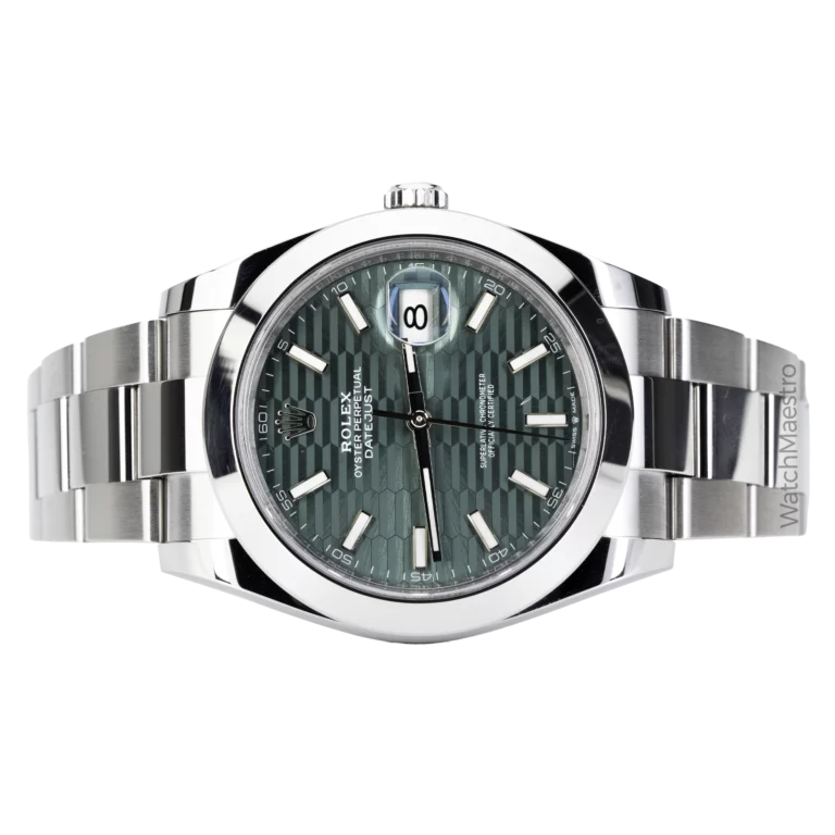 Rolex Datejust 41 Smooth Green Motif Oyster (2)