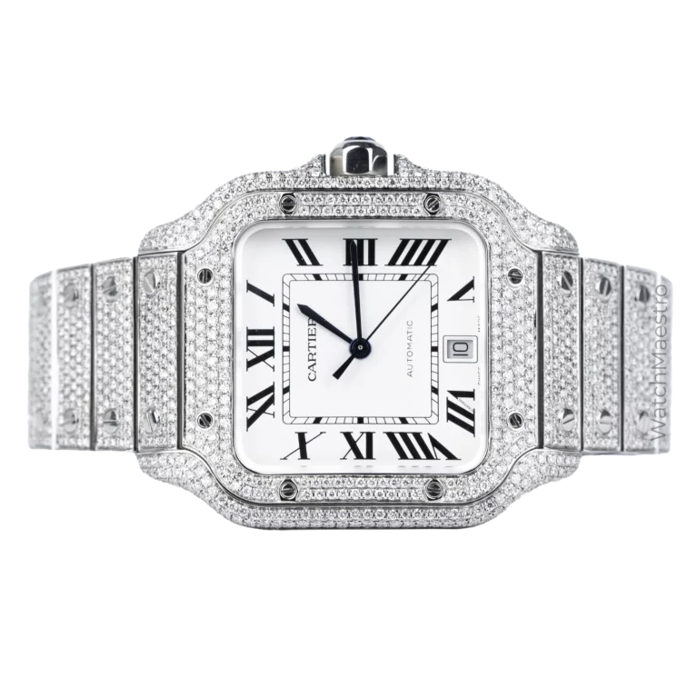 Cartier Santos Diamonds White Roman 1