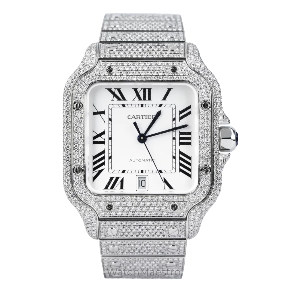 Cartier Santos Diamonds White Roman 9