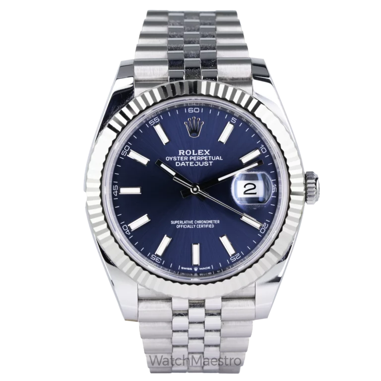 Rolex Datejust Blue Jubilee Fluted Used 2022 (1)