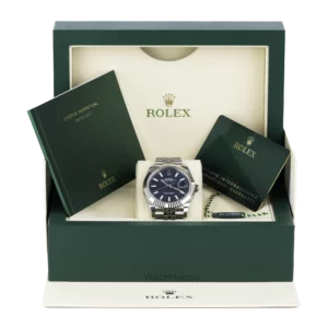 Rolex Datejust Blue Jubilee Fluted Used 2022 (10)