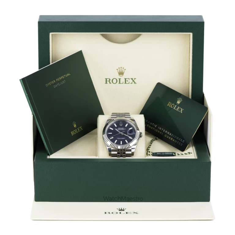 Rolex Datejust Blue Jubilee Fluted Used 2022 (10)