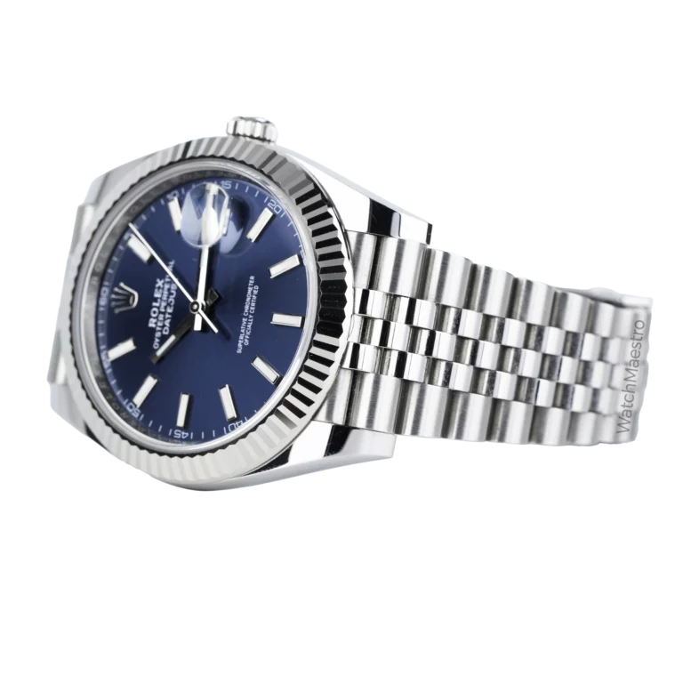 Rolex Datejust Blue Jubilee Fluted Used 2022 (3)