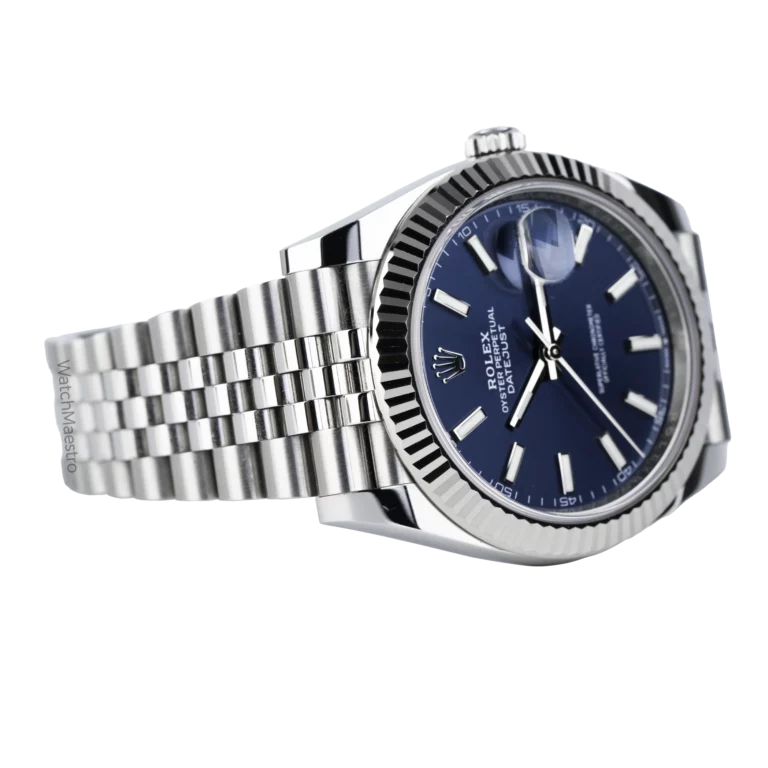 Rolex Datejust Blue Jubilee Fluted Used 2022 (4)