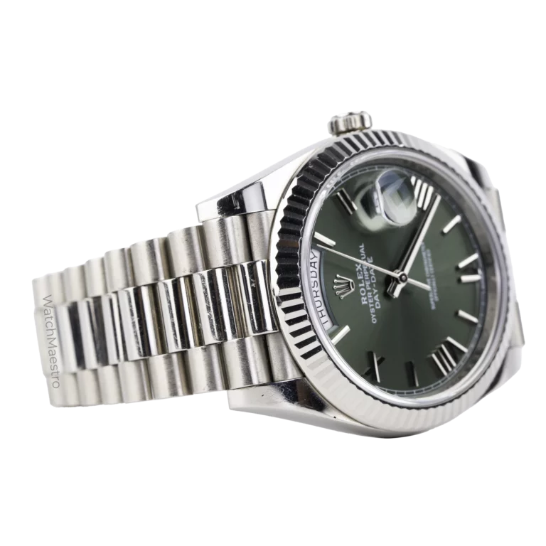 Rolex Day Date Olive Green White Gold 7