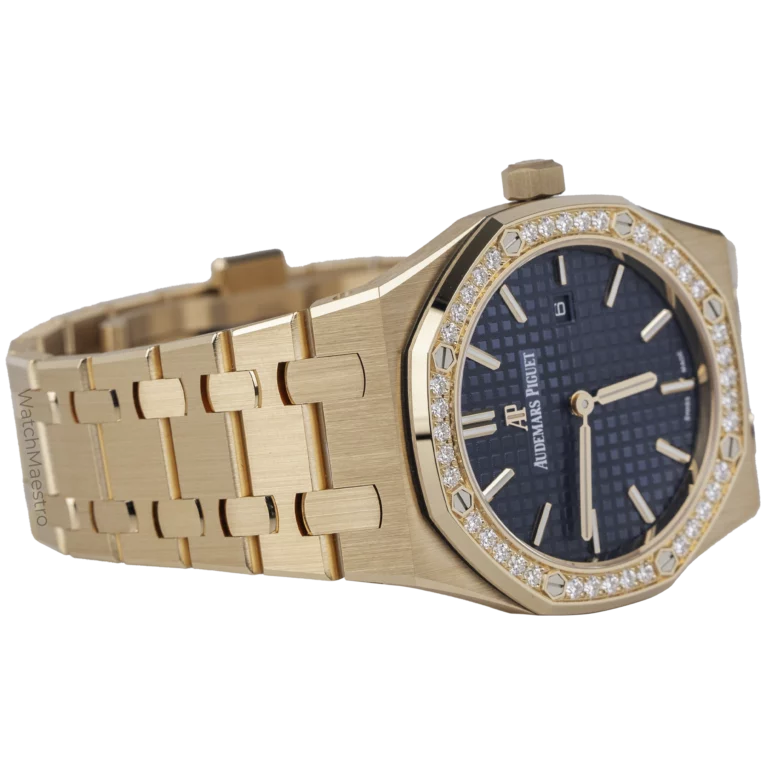 AP Royal Oak Rose Gold Blue Dial Diamond Bezel (4)