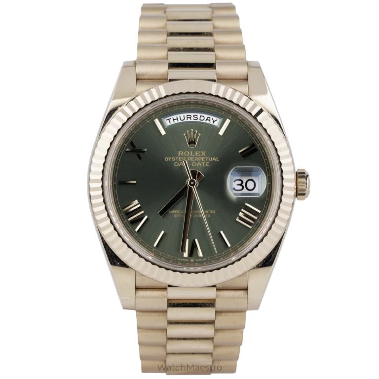 Rolex Day-Date Rose Gold Olive Roman (1)