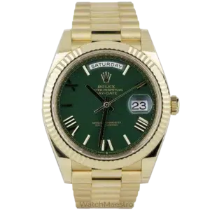 Rolex Day Date YG Green Roman (1)