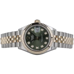 Rolex Datejust Ladies Green Diamond Rose Gold Fluted (2)