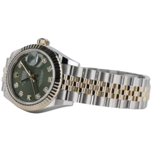 Rolex Datejust Ladies Green Diamond Rose Gold Fluted (3)