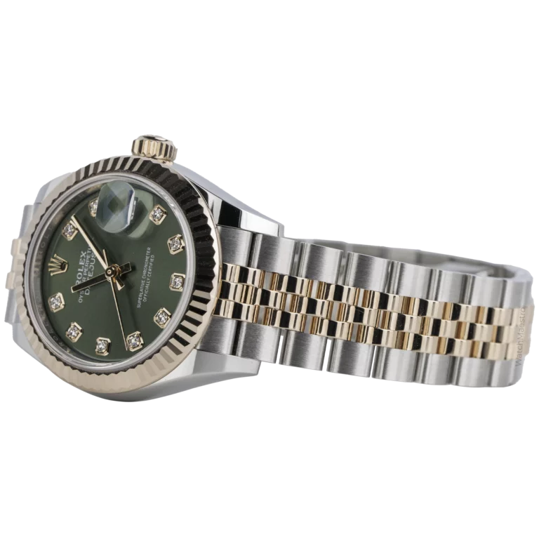 Rolex Datejust Ladies Green Diamond Rose Gold Fluted (3)