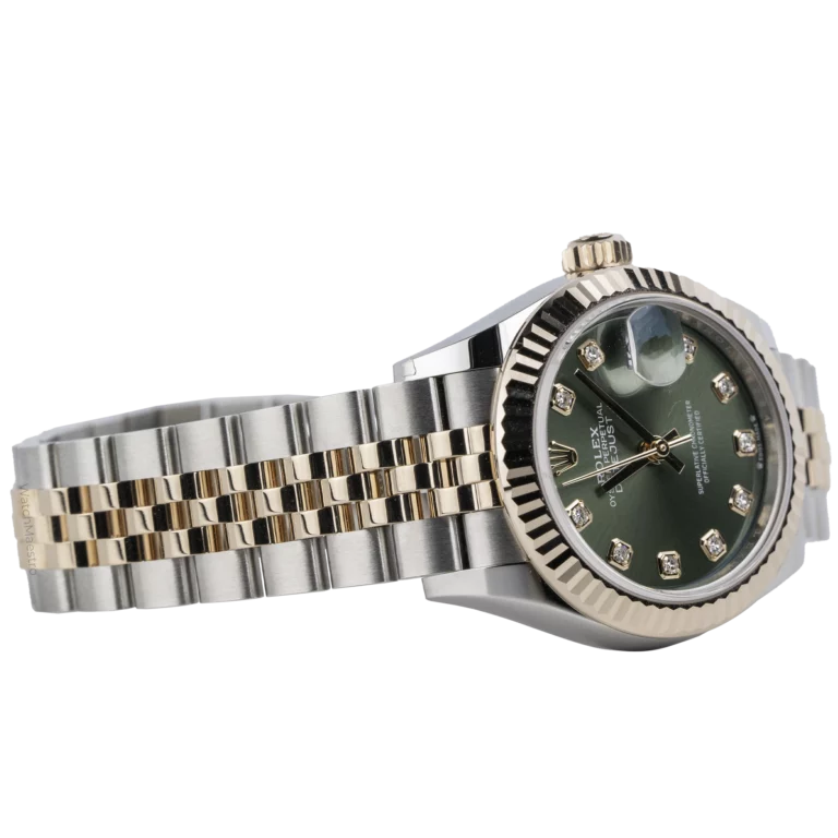 Rolex Datejust Ladies Green Diamond Rose Gold Fluted (4)