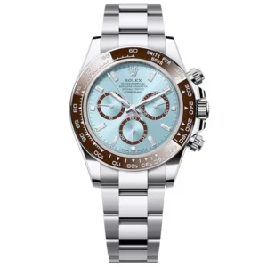 Rolex Daytona Platinum with 40mm Ice-Blue Dial with Baguette Diamonds