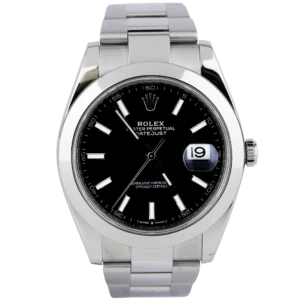 Rolex Datejust Black Dial Smooth Bezel Oyster (1)