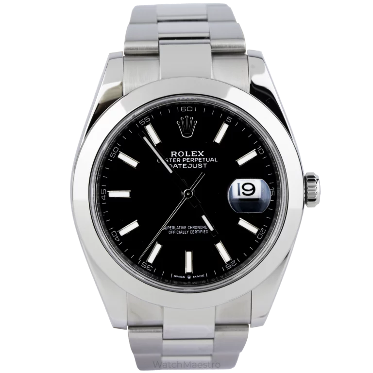 Rolex Datejust Black Dial Smooth Bezel Oyster (1)