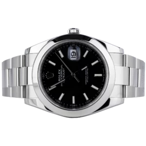 Rolex Datejust Black Dial Smooth Bezel Oyster (2)