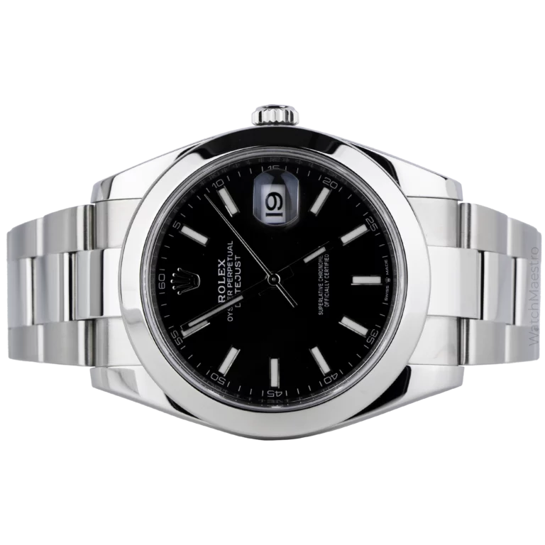 Rolex Datejust Black Dial Smooth Bezel Oyster (2)