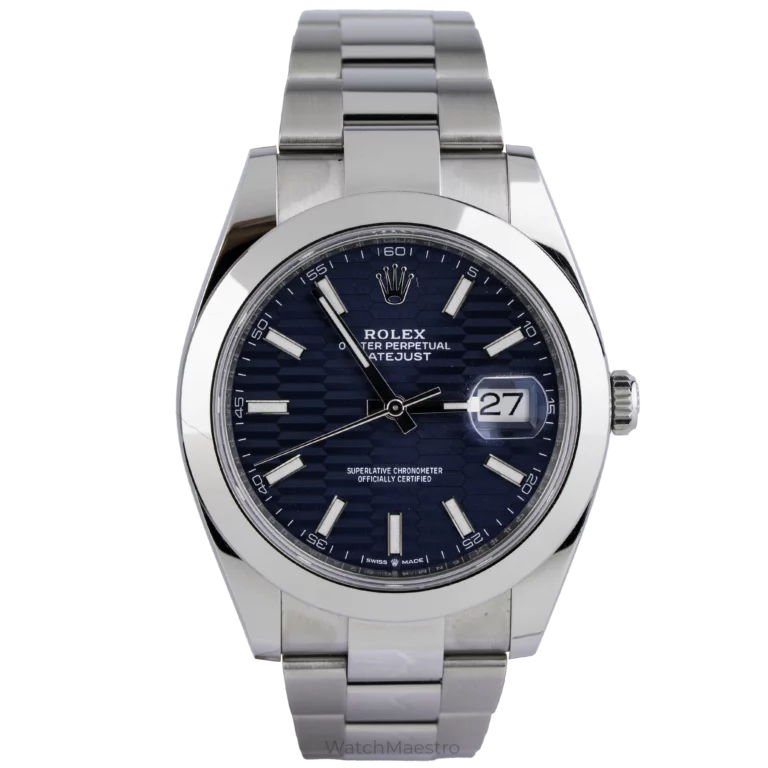 Rolex Datejust 41 Blue Motif Smooth Bezel Oyster (1)