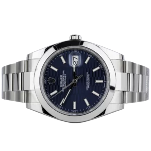 Rolex Datejust 41 Blue Motif Smooth Bezel Oyster (2)