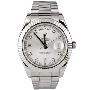 Rolex Day Date 41 Silver Diamonds (1)