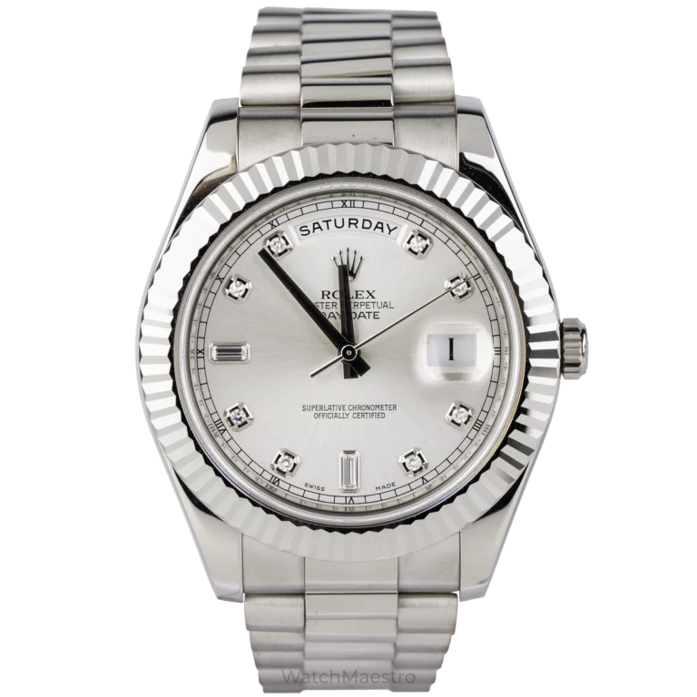 Rolex Day Date 41 Silver Diamonds (1)