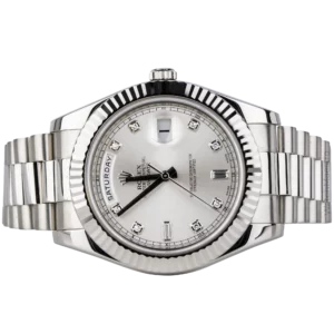 Rolex Day Date 41 Silver Diamonds (2)