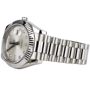 Rolex Day Date 41 Silver Diamonds (3)