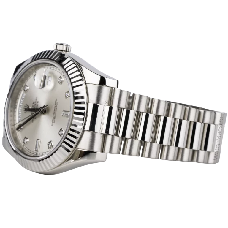 Rolex Day Date 41 Silver Diamonds (3)