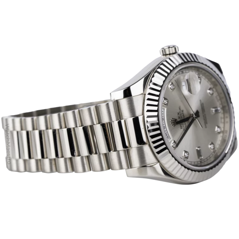 Rolex Day Date 41 Silver Diamonds (4)