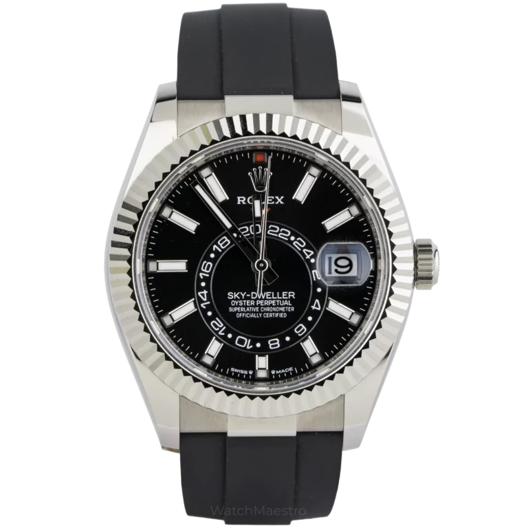 Rolex Sky Dweller White Gold Black Dial Oysterflex (1)