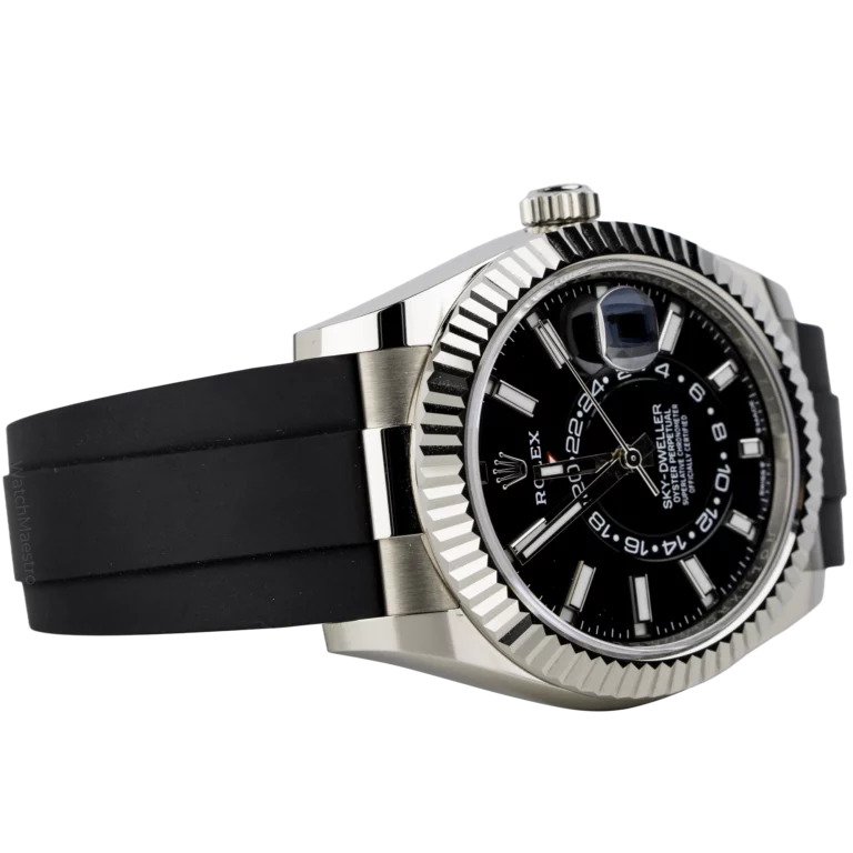 Rolex Sky Dweller White Gold Black Dial Oysterflex (4)