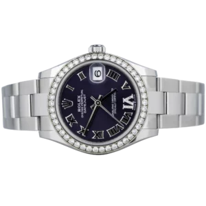 Rolex Datejust 31 Steel Oyster Diamond Bezel Purple Dial (2)