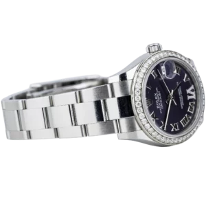 Rolex Datejust 31 Steel Oyster Diamond Bezel Purple Dial (4)