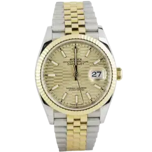 Rolex Datejust 36 Two Tone Motif Champagne Fluted Jubilee (1)
