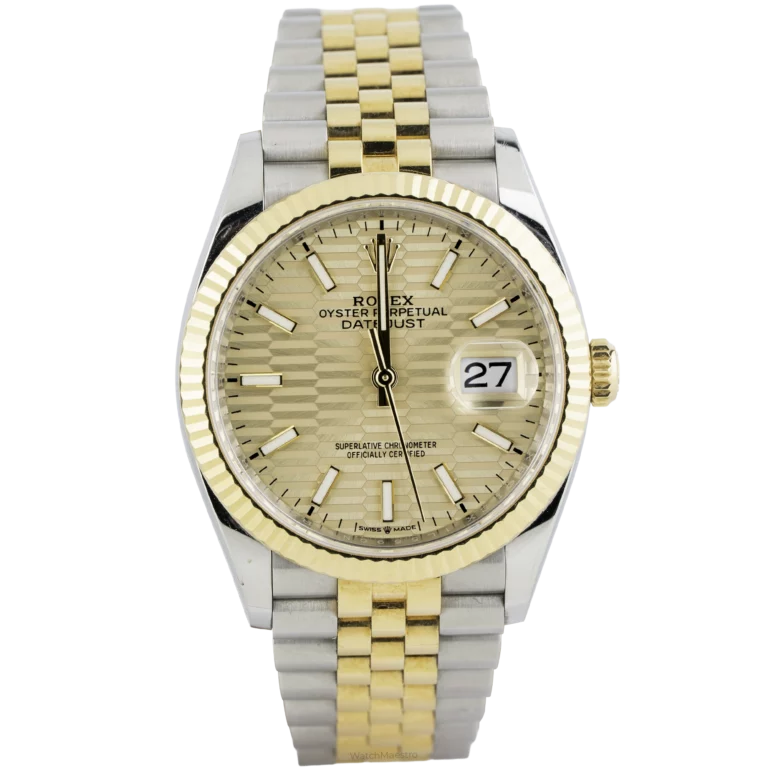 Rolex Datejust 36 Two Tone Motif Champagne Fluted Jubilee (1)