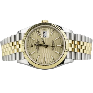 Rolex Datejust 36 Two Tone Motif Champagne Fluted Jubilee (2)