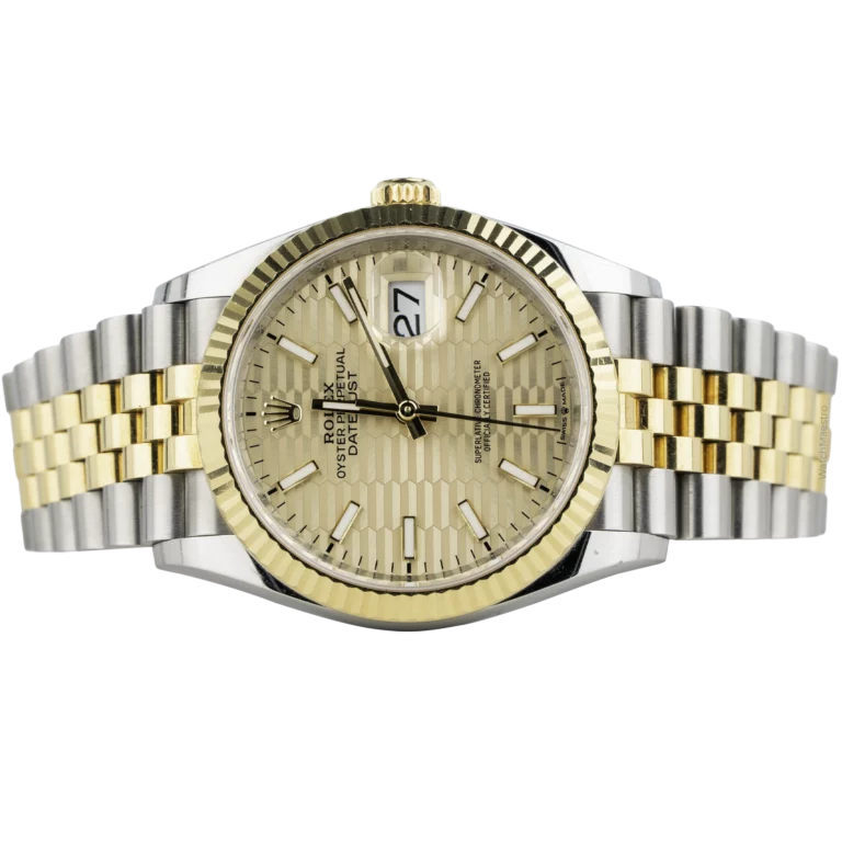 Rolex Datejust 36 Two Tone Motif Champagne Fluted Jubilee (2)