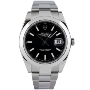 Rolex Datejust 41 Black Smooth Oyster 2018 Pre-owned 1
