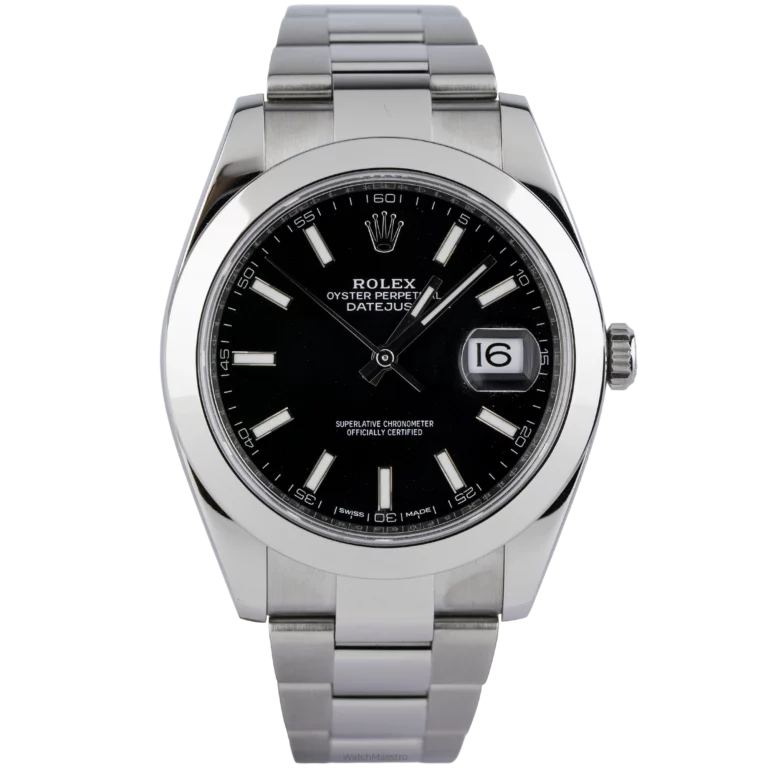 Rolex Datejust 41 Black Smooth Oyster 2018 Pre-owned 1