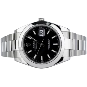 Rolex Datejust 41 Black Smooth Oyster 2018 Pre-owned 2