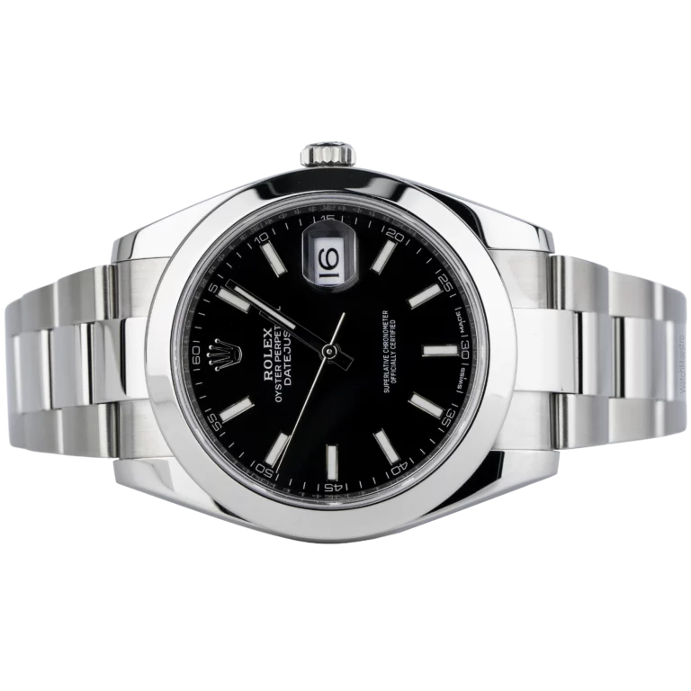 Rolex Datejust 41 Black Smooth Oyster 2018 Pre-owned 2